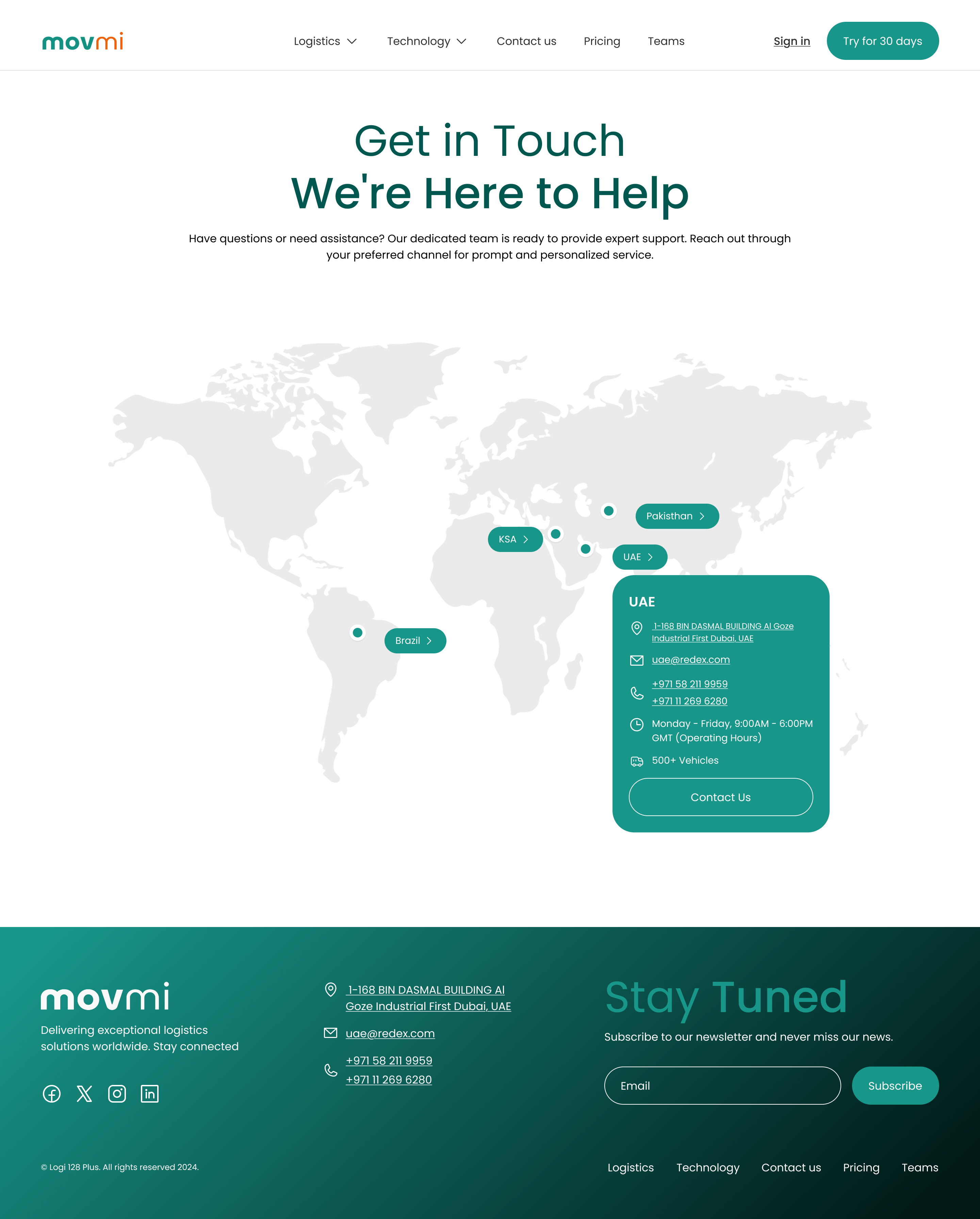 Contact us page
